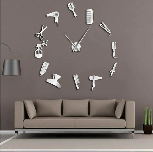 Comb Clock with Combs - Frameless Wall Clock