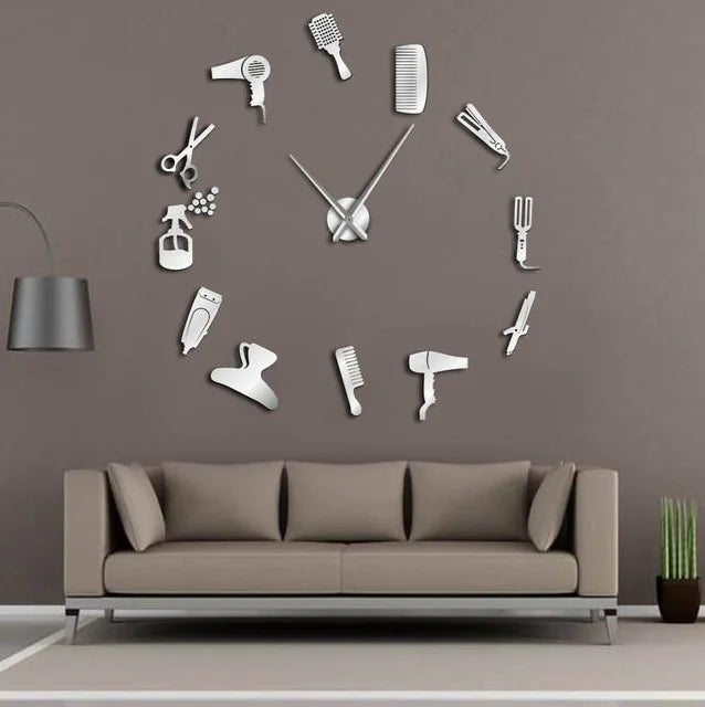 Comb Clock with Combs - Frameless Wall Clock