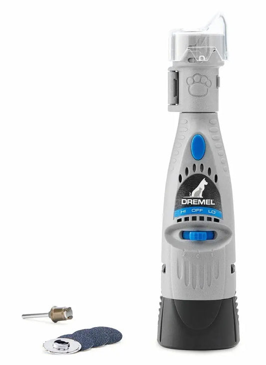 Dremel 7020-PGK Quiet Electric Pet Nail File Set with 4 Sanding Discs Safe Alternative to Nail Clippers and Trimmers Grey