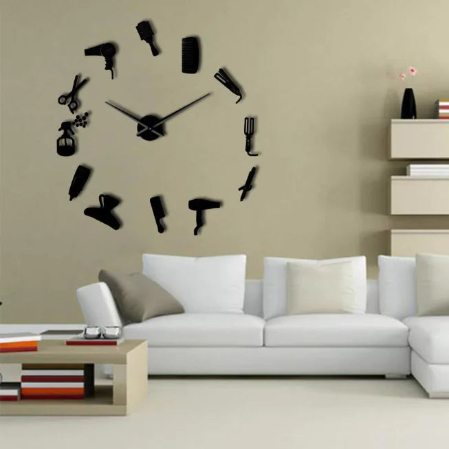 Comb Clock with Combs - Frameless Wall Clock