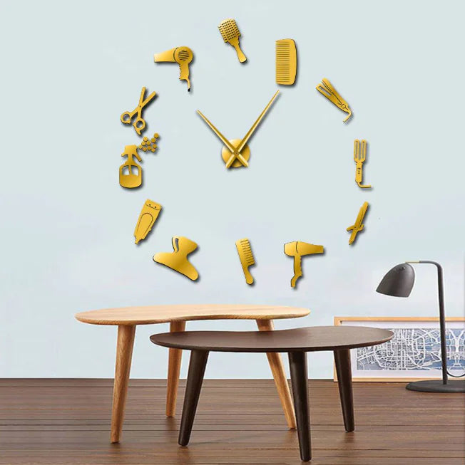 Comb Clock with Combs - Frameless Wall Clock