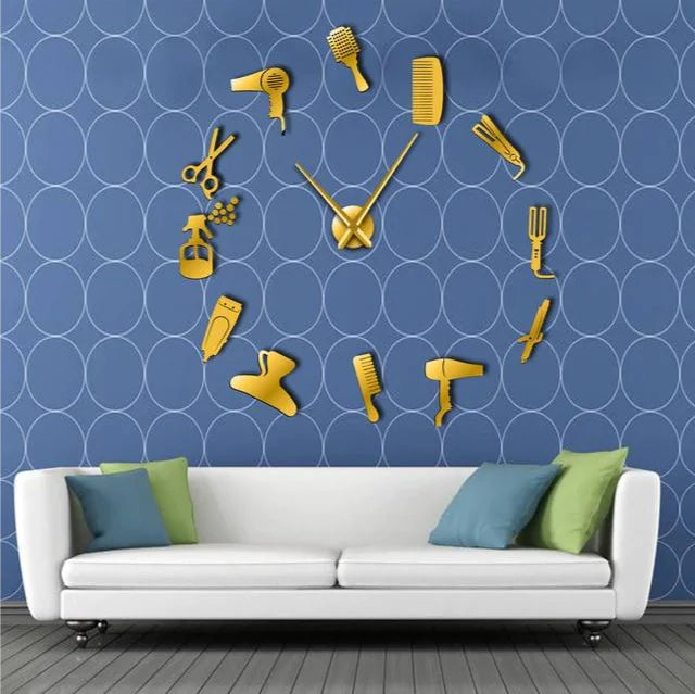 Comb Clock with Combs - Frameless Wall Clock
